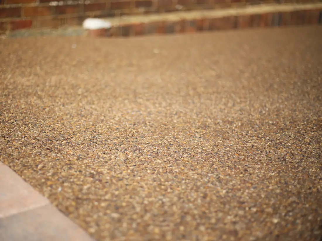 Resin driveway laid to the garage