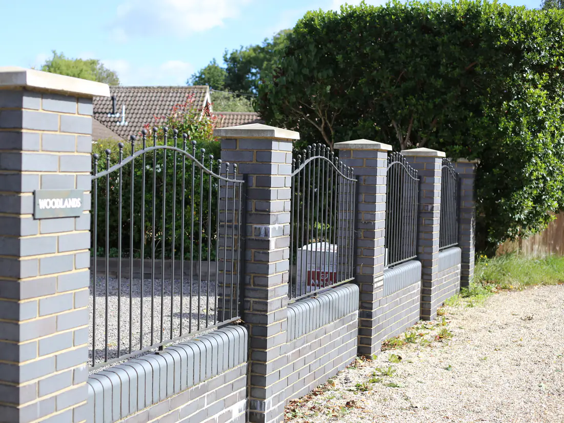 Brick piers and railings