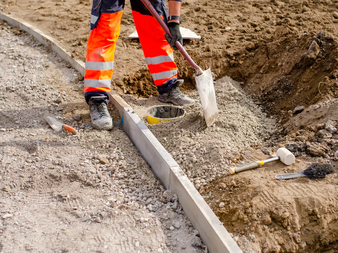 Edgings being laid